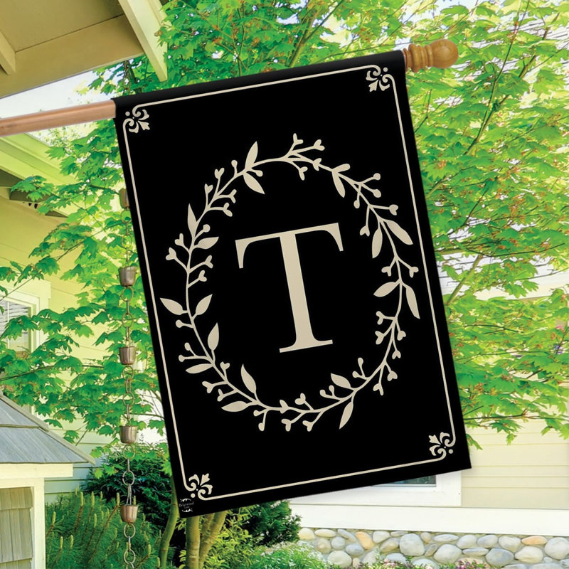  Drapeau de maison classique monogramme lettre T