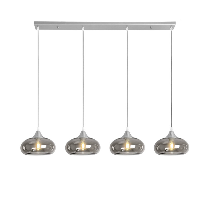 Inglesbatch 4 - Light Kitchen Island Pendant, Silver, Smoke