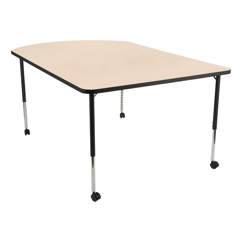 Table d'activité mobile à hauteur réglable 72 po x 48 po Structure Series Workaround, Noir, Érable