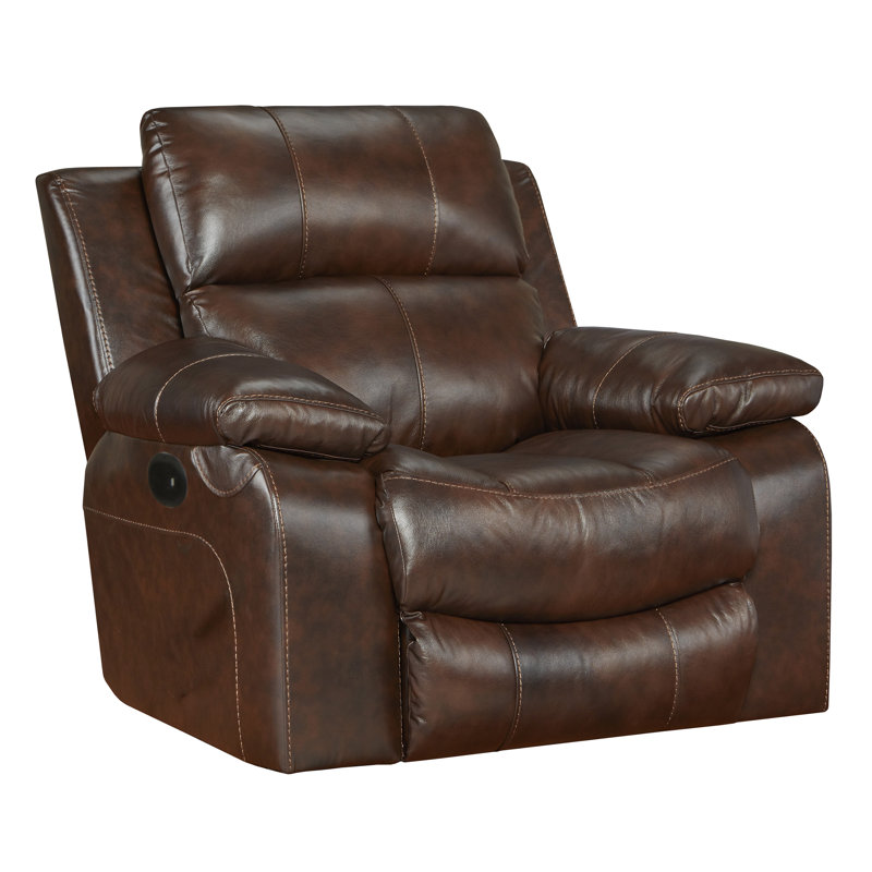 Fauteuil inclinable standard en cuir véritable de 42 po de large à dégagement zéro