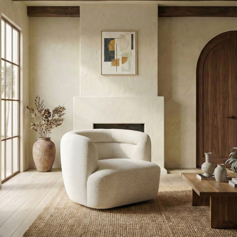 Chaise pivotante Joangela, Chenille taupe