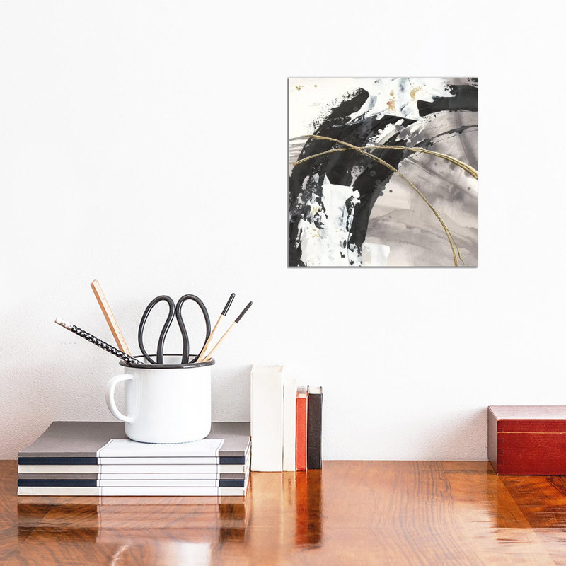 Gilded Arcs II by Chris Paschke - Wrapped Canvas Painting, 30.48 cm H x 30.48 cm W