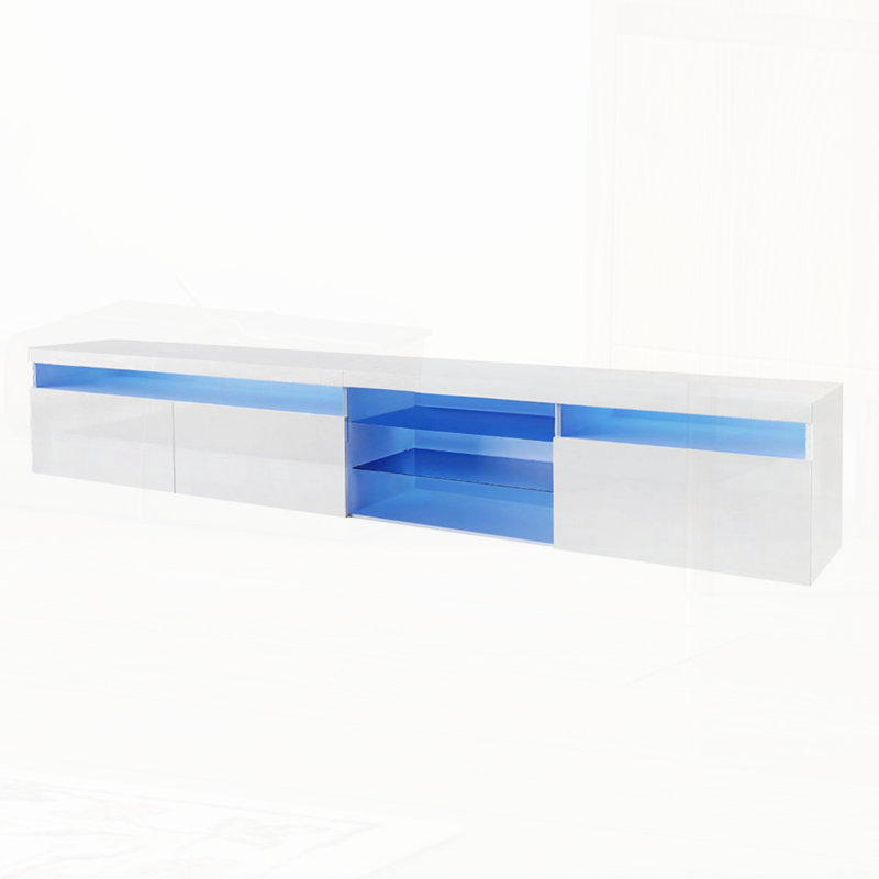 Meuble télé polyvalent avec lumières DEL, Blanc