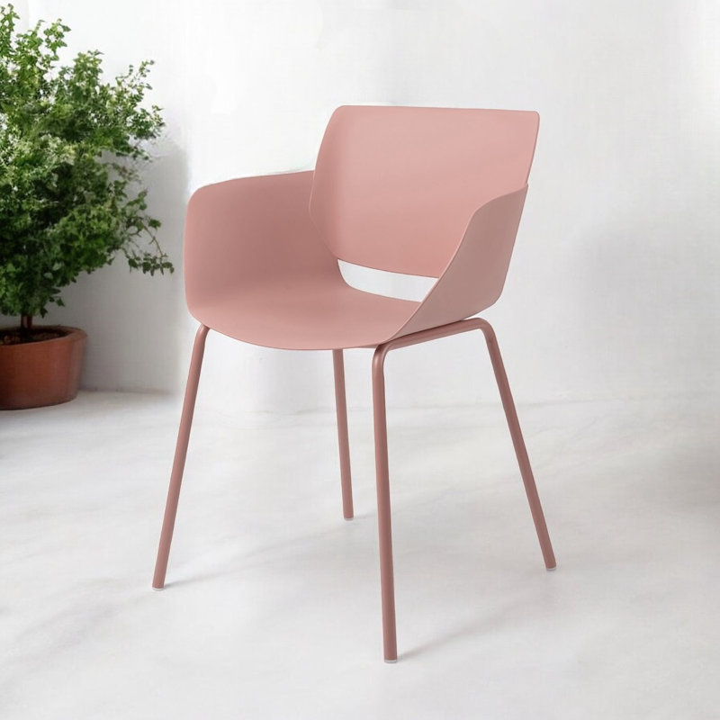 Mahowny Patio Dining Armchair, Pink
