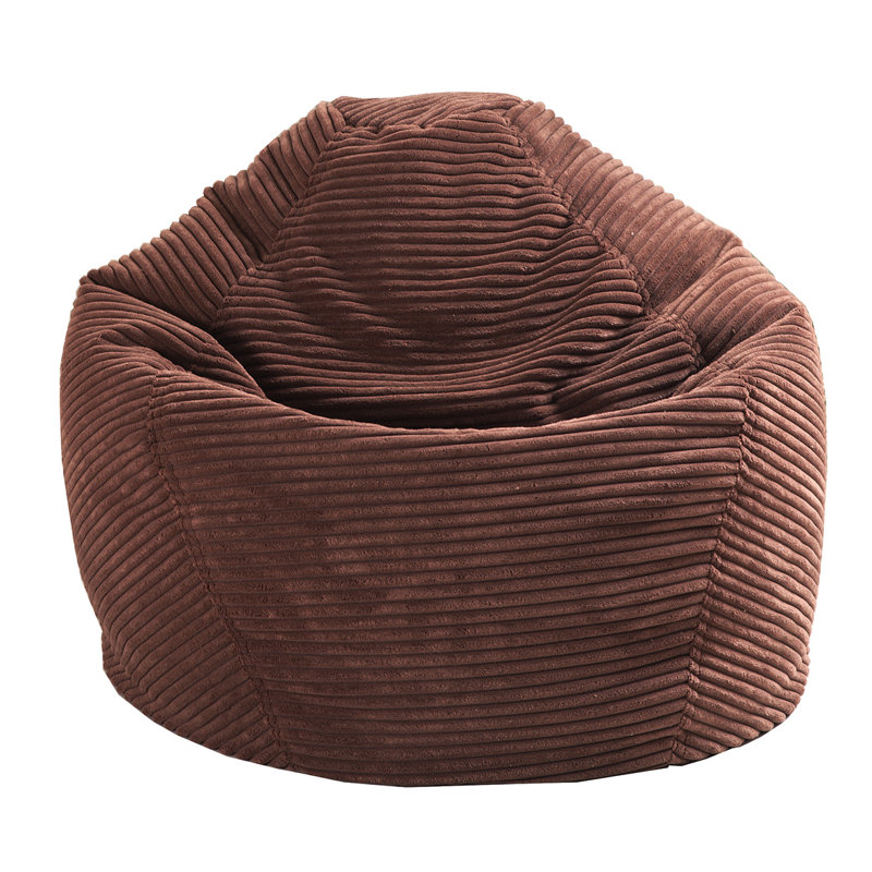 Petit fauteuil poire et méridienne Mikye, Marron foncé