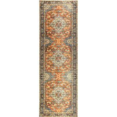 Esmeralda SpinClean Distressed Medallion Area Rug