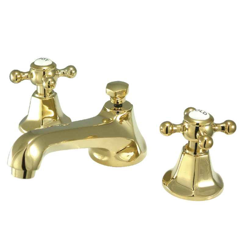 Metropolitan Widespread Bathroom Faucet with Drain Assembly, Polished Brass
