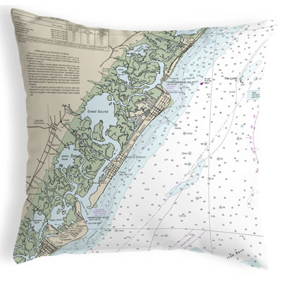  Housse et insert de coussin carré extérieur Little Egg Inlet to Hereford Inlet - Avalon, NH