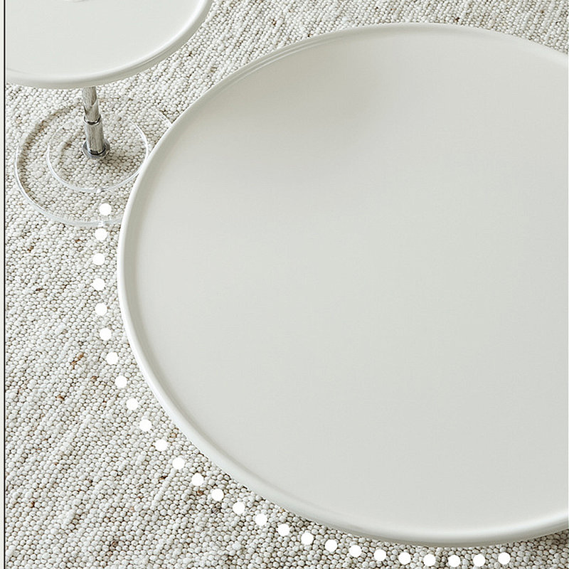 Ensemble de tables basses rondes de style crème, Crème, crème
