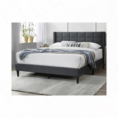Burlap Fabric Upholstered Bed