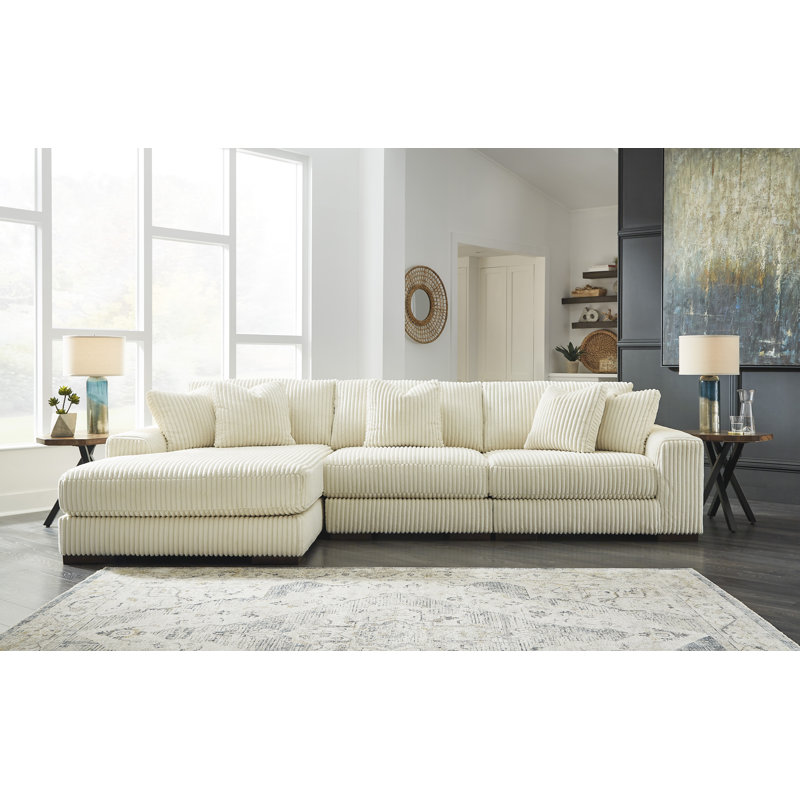 Canapé modulaire 3 pièces Lindyn Ivory, Orienté à gauche (vu de face)