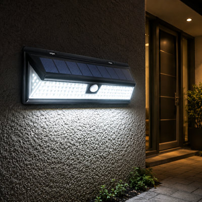 12" Solar-Powered Outdoor Wall Light with Motion Sensor 6000K