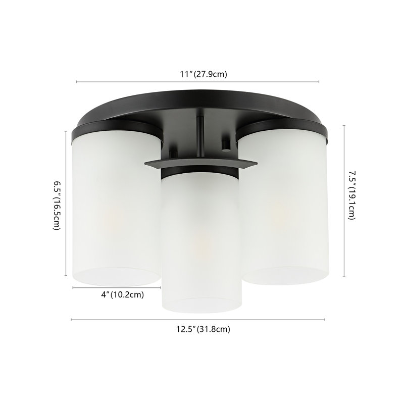 Rudaigh Glass Flush Mount, Black