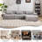 108" Rayon from Joint Shape Modular Sectional Sofa, 3 Seater Chenille Deep-Seat with Ottoman-1476128946