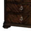 Commode haute 5 tiroirs 53 pouces, motif chevron incrusté, brun espresso