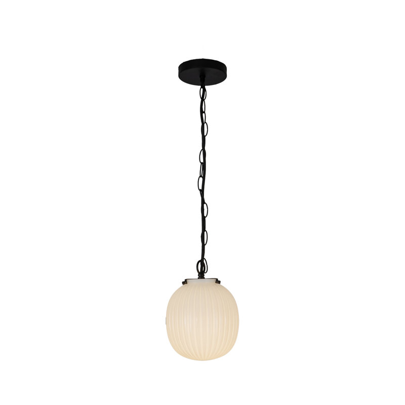Luminaire suspendu 7 po Cherise, H 81,75 po x l 6,75 po x P 6,75 po, Noir