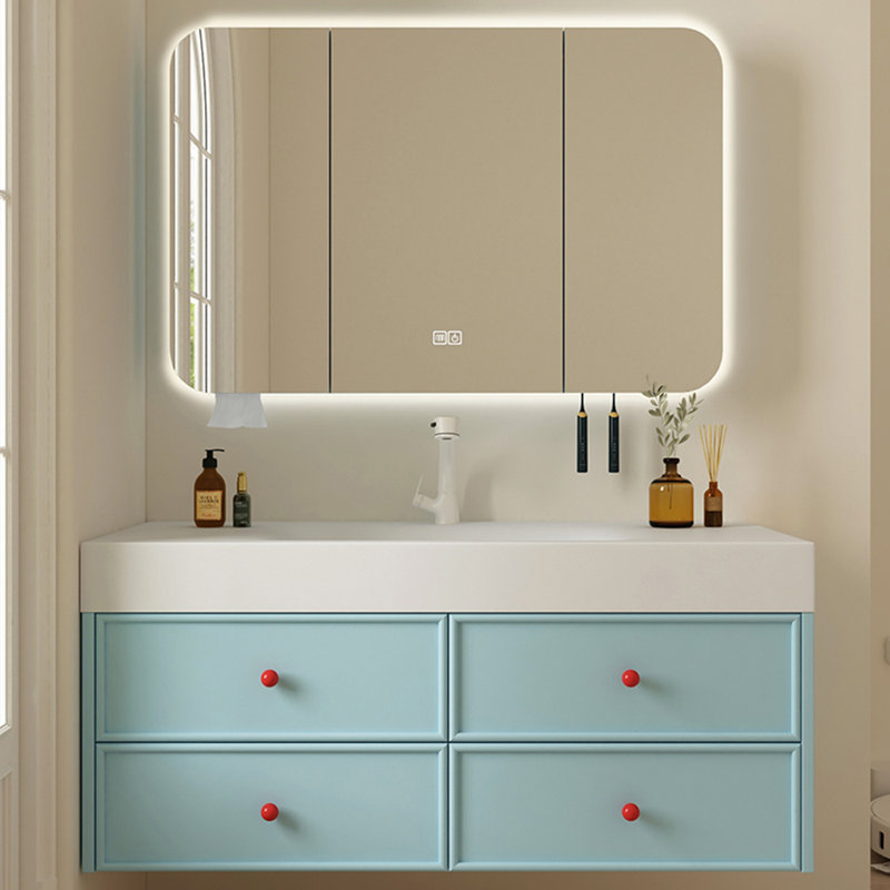 Armoire de salle de bain simple bleu
