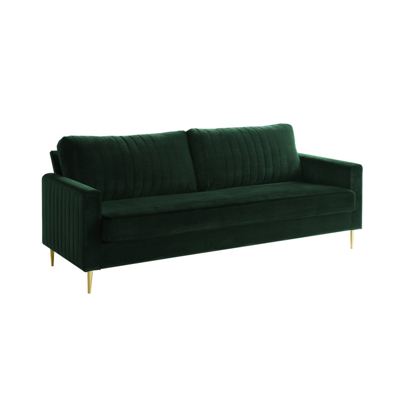 Malverne 3 Seater Velvet Sofa, Green