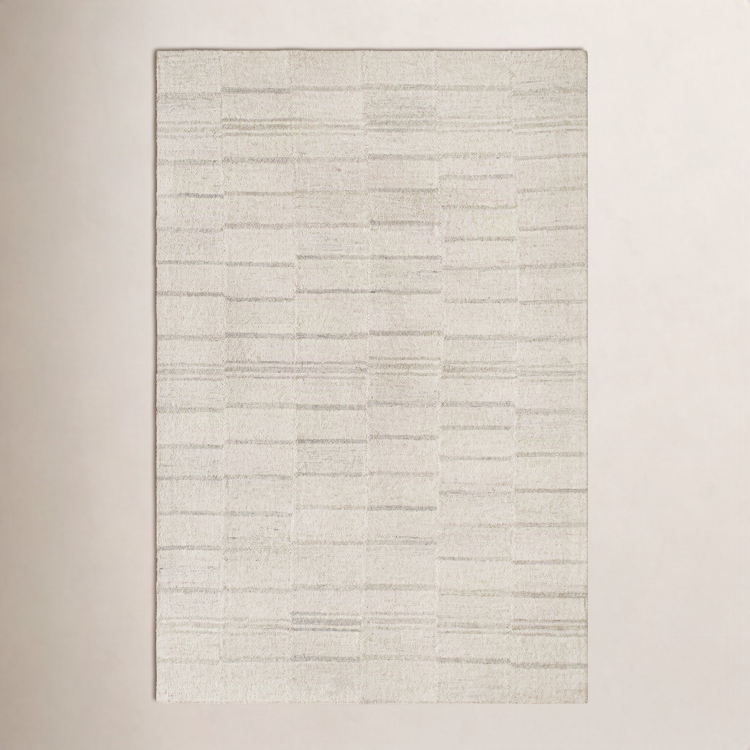Demie Hand-Woven Gray Striped Rug, Rectangle 5' x 7'6"