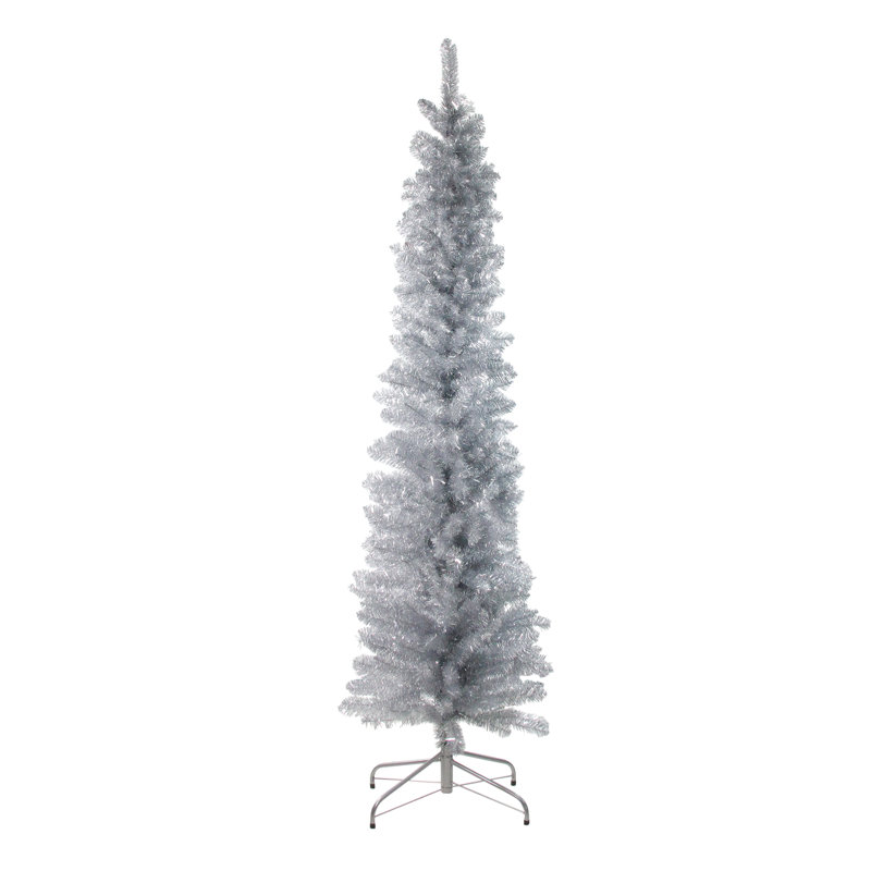 Arbre de Noël artificiel argenté 6 pi avec crayon