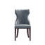 Chaise d'appoint rembourrée en cuir de hêtre et reine de couleur grise Reine