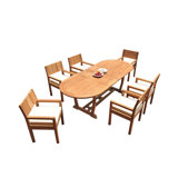 Donavan Outdoor 11 - Piece Teak Dining Set