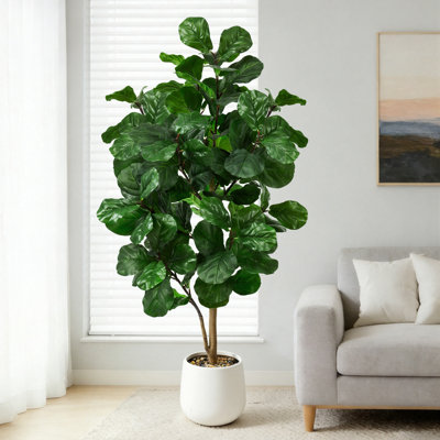 Figuier artificiel 6 pi 6 pi - Grand arbre artificiel, 106 feuilles réalistes, grand arbre figuier en forme de figuier réaliste pour bureau à domicile, salon, coin, porche, décoration intérieure