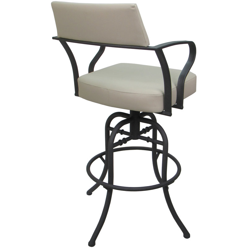 Tabouret de comptoir pivotant 26 po Chiyomi, Vinyle - Siège beige / Structure grise