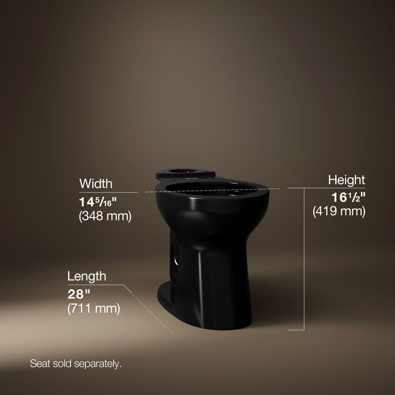 Cuvette de toilette allongée Highline, Noir mat