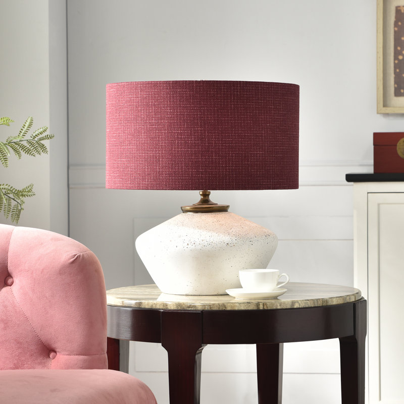 Lampe de table Tamara Day for Stylecraft Gwendolyn, Bourgogne, Blanc