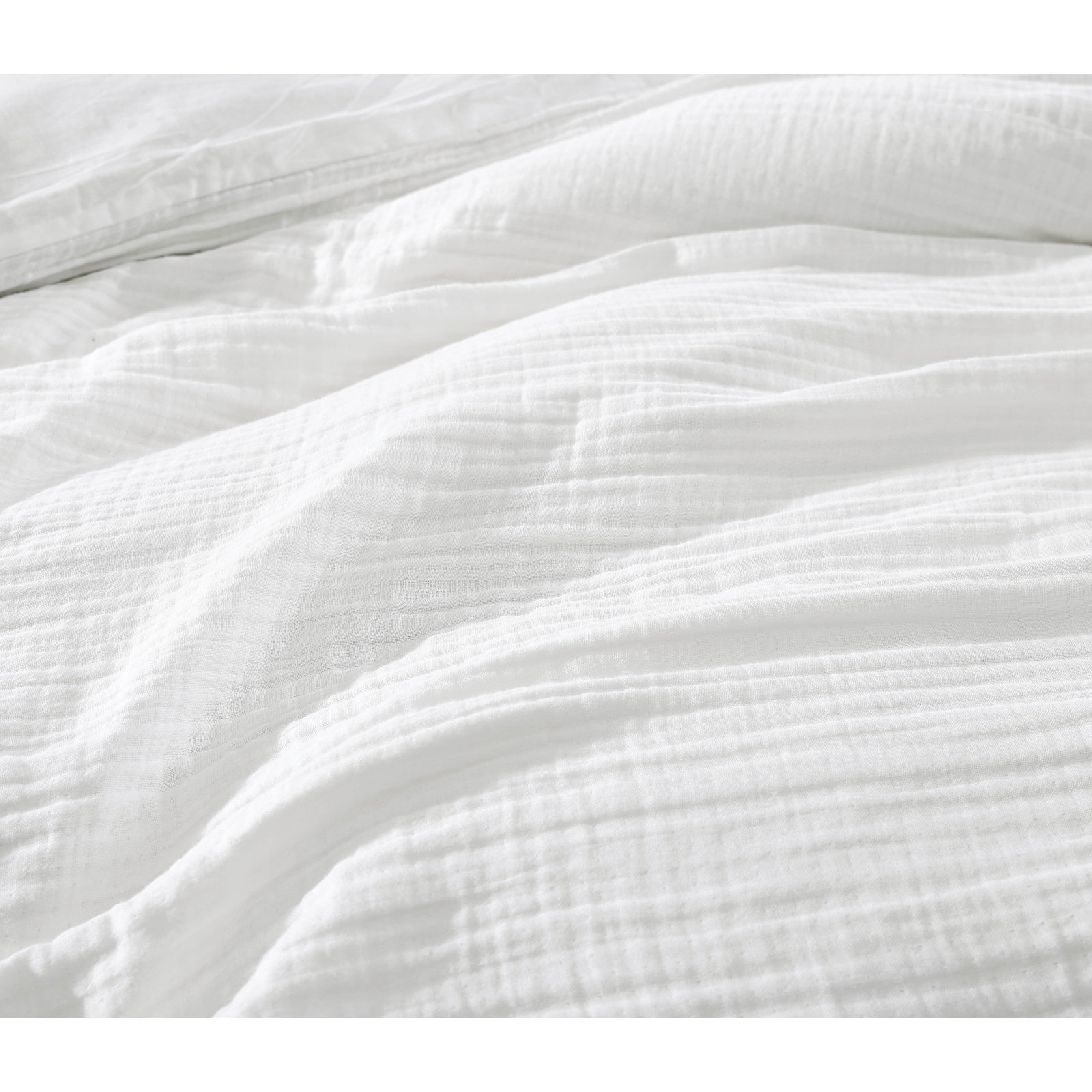 Dylan Cotton Gauze Comforter Set, King Duvet Cover + 2 King Pillowcases, White
