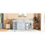 Lit mezzanine simple gris avec rangement et solidification solide - Bureau en bois d'hévéa-732764041