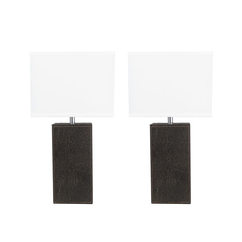 Groover Leather Table Lamp, Brown