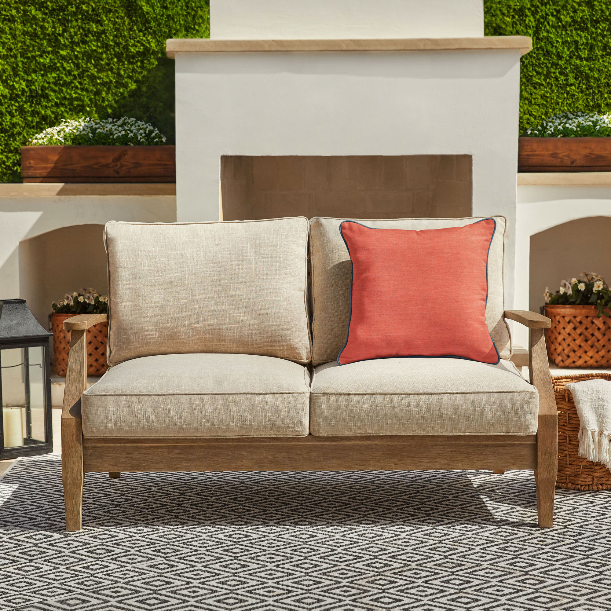 Rubina Sunbrella® Indoor/Outdoor Throw Pillow, 16" x 16", Gray