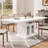 Dining Table For 4–6, 63" Modern Kitchen Dining Room Table With Storage Shelves & Acrylic Door Cabinet,wood Rectangle Dinner Table With Faux Marble Top-365516633-365516647-365516644