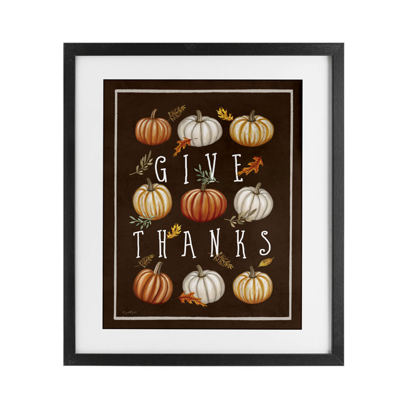 Offrez des mercis avec des citrouilles variées, impression sous verre, conception par Elizabeth Tyndall, H 16 po x l 13 po