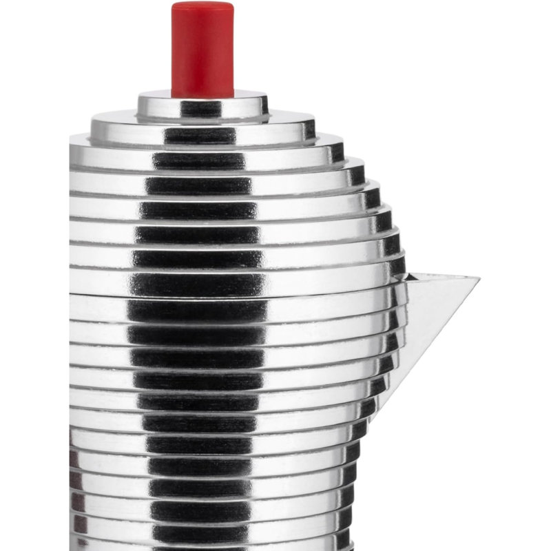 Pulcina Espresso Coffee Maker, Red, 6 Cup