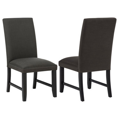 Berning Fabric Upholstered Parson Side Chair Charcoal Grey (Set Of 2)