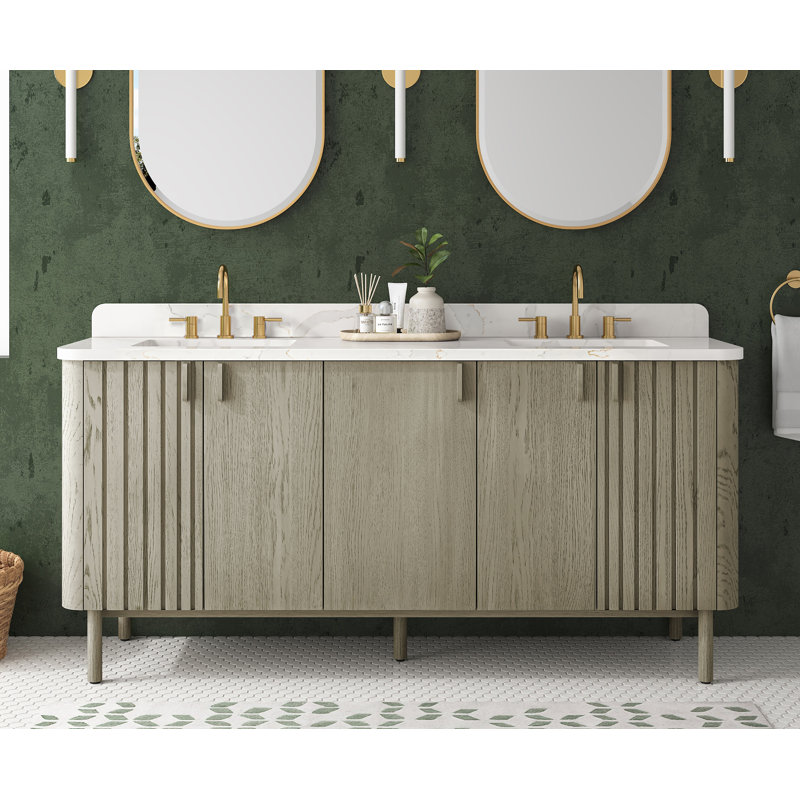 Base de meuble-lavabo double 72 po Blakely, Gris