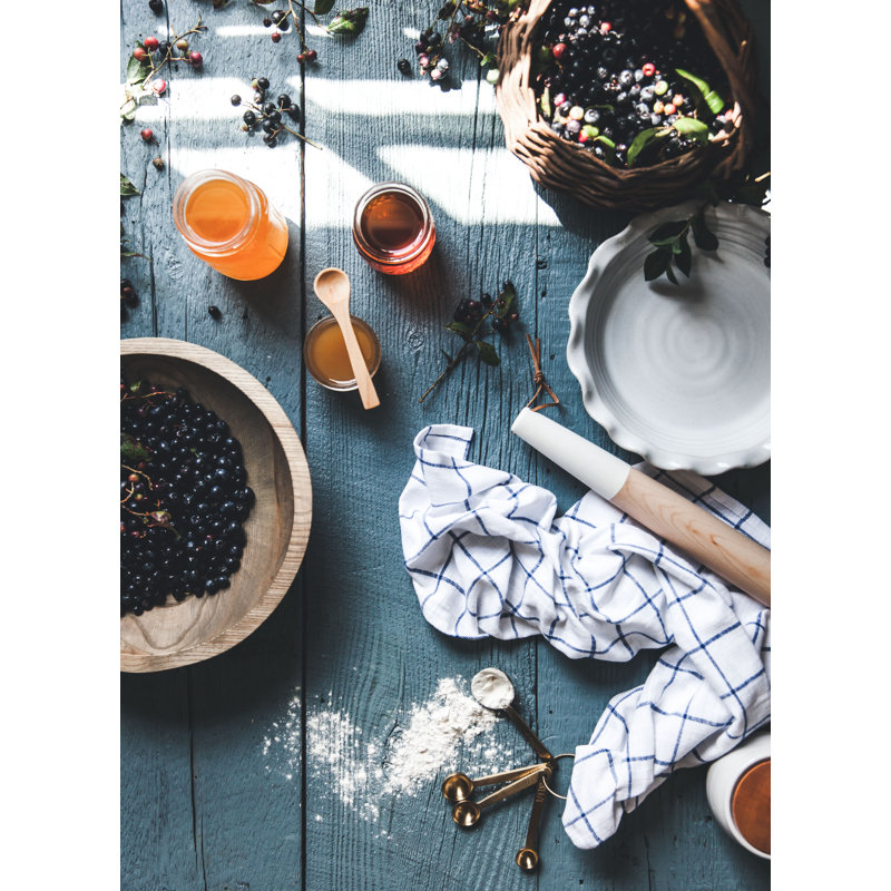 Simple Jacquard Tea Towel, Navy/White