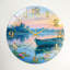 "Lake Boat", horloge murale en verre-352898822
