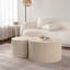 Table basse ronde en bois de style olive à piédestal robuste fabriquée à la main pour le salon