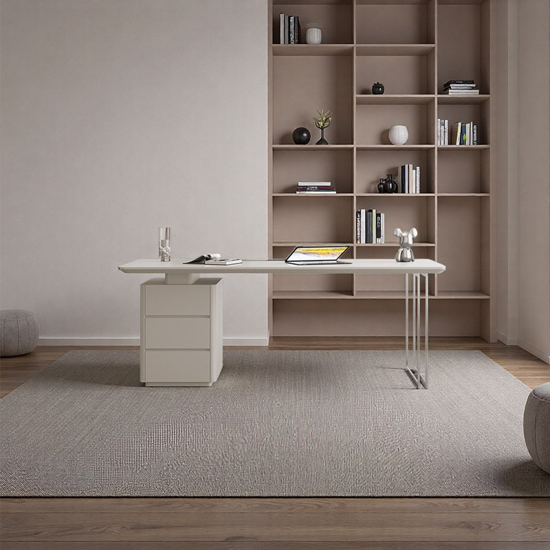 Premium Lacquered Desktop Desk, White, 29.53" H x 47.24" W x 27.56" D