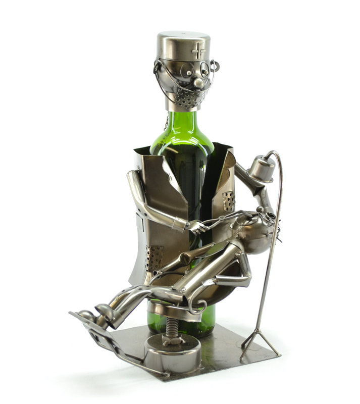 Dentist Tabletop Wine Bottle Rack in Silver