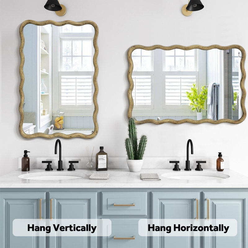 Chepachet Solid Wood Rectangle Mirror, 30" x 20", Brushed