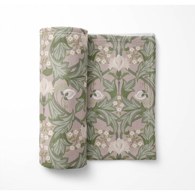 Ogee Leaf Ultra Plush Velveteen Fleece Blanket