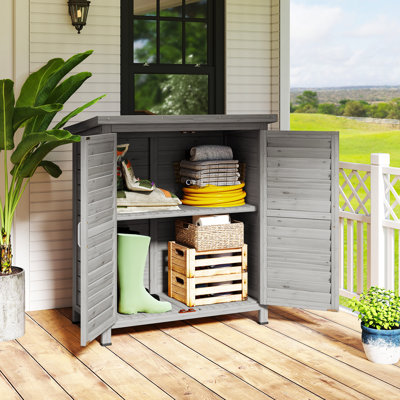 1 ft. 5 in. W x 2 ft. 9 in. D Manufactured Wood Tongue & Groove Flat Tool Shed