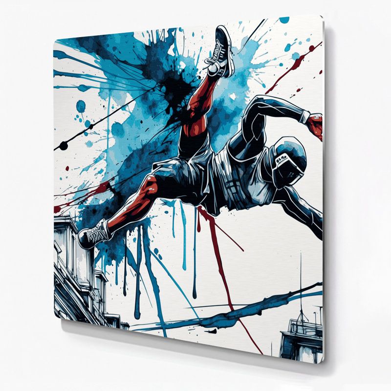 Art mural en métal Sports Parkour, H 12 po x l 12 po x P 0,05 po