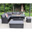 Rosen 9 Seater Corner Sofa  Set With Fire-pit Dining Table With Storage Box & Rain Cover-194108057