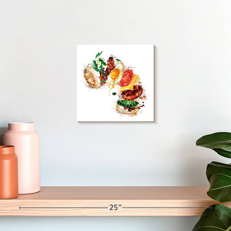 Yarlin Breakfast Burger Splatter, 10" H x 10" W